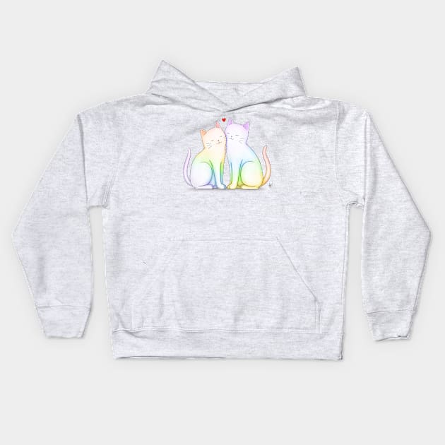 Rainbow Cats Kids Hoodie by BastetLand